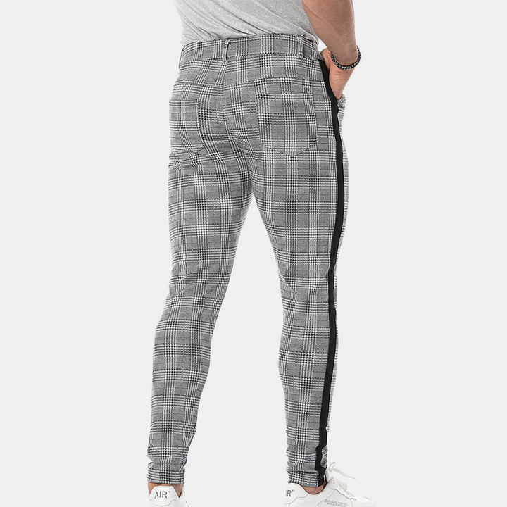Anton - Vintage-inspirierte karierte Skinny-Fit-Hose für Männer