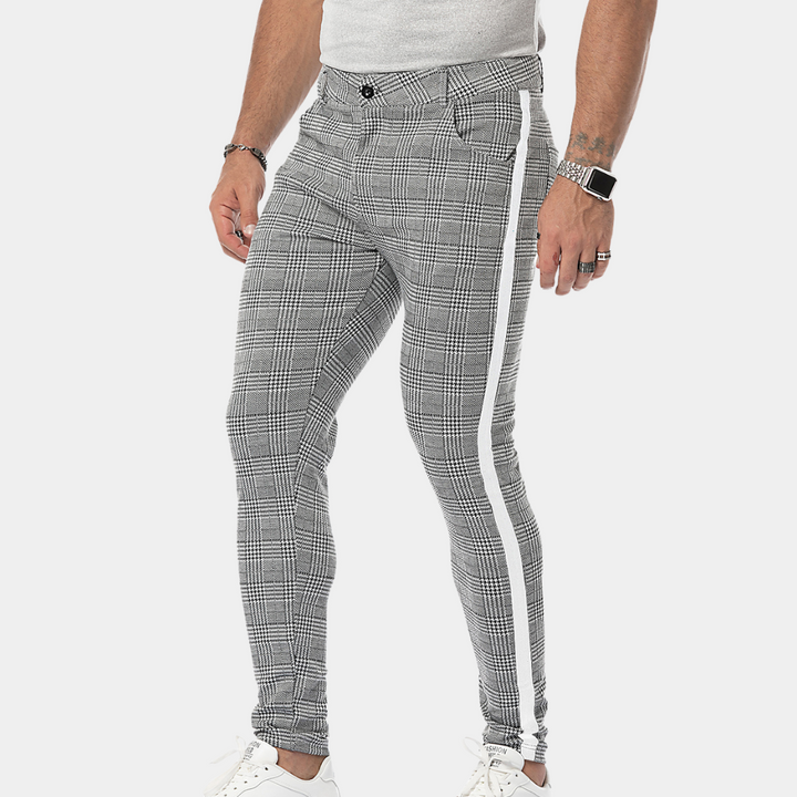 Anton - Vintage-inspirierte karierte Skinny-Fit-Hose für Männer