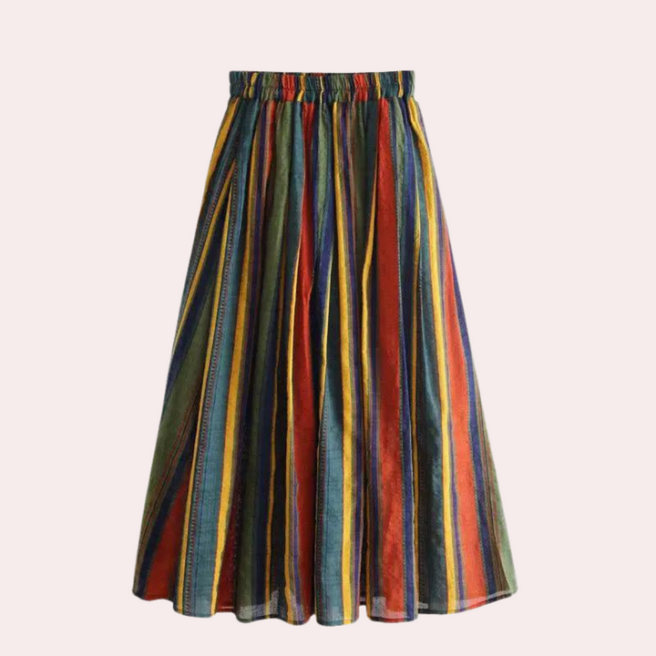 Stylish striped women's skirt in retro look for a trendy style