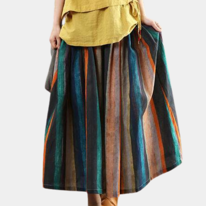 Stylish striped women's skirt in retro look for a trendy style