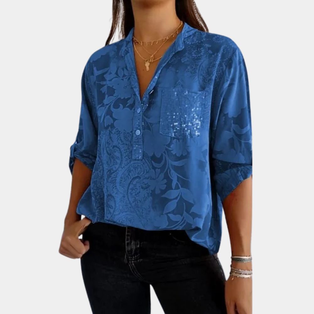 Edith - Blouse femme avec manches ajustables pour un ajustement parfait !