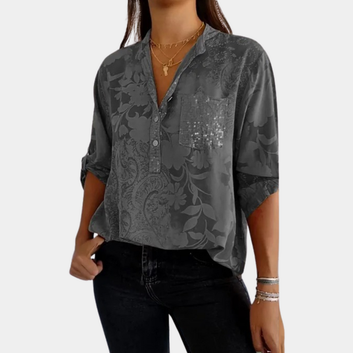 Edith - Blouse femme avec manches ajustables pour un ajustement parfait !