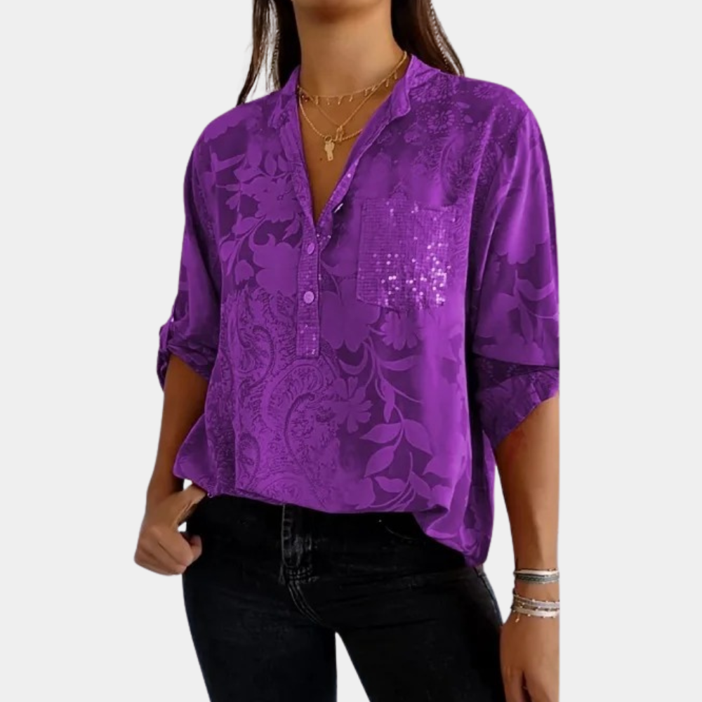 Edith - Blouse femme avec manches ajustables pour un ajustement parfait !