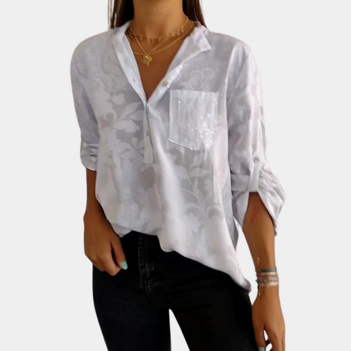 Edith - Blouse femme avec manches ajustables pour un ajustement parfait !
