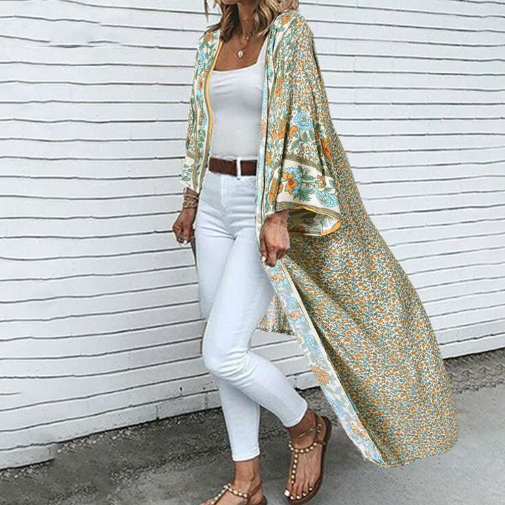 Courtney - Bohemian Blossom Elegance Langarm-Strickjacke