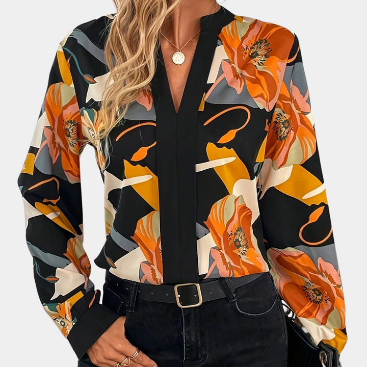 Irene - Blouse élégante grande taille à motif floral pour femme