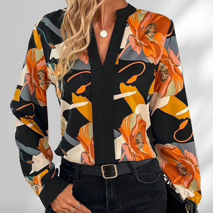 Irene - Blouse élégante grande taille à motif floral pour femme