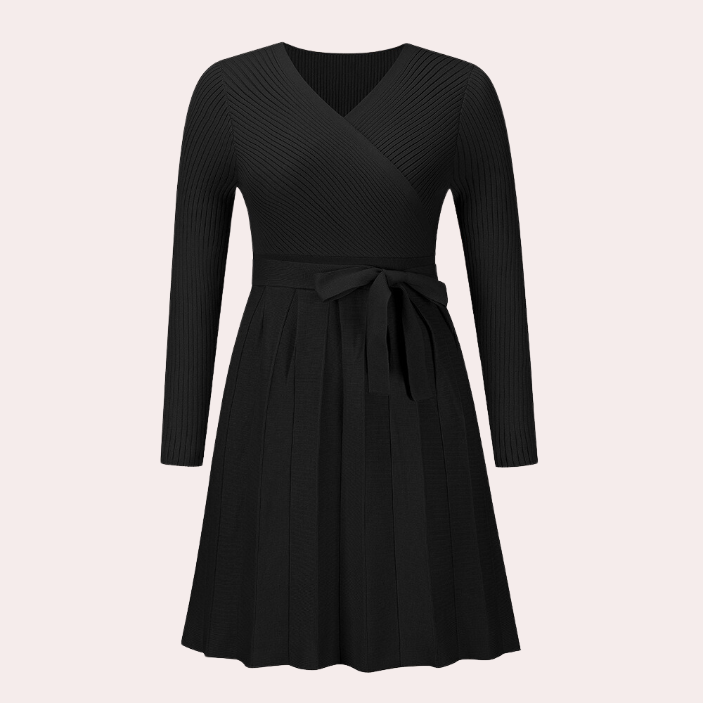 Dahlia - Robe midi stylée avec plissé moderne pour femmes