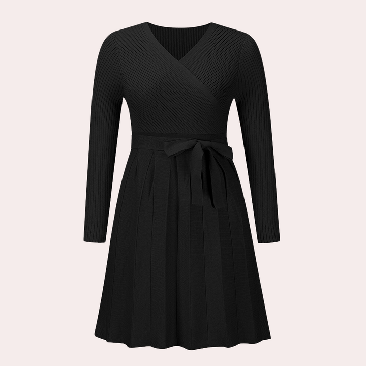 Dahlia - Robe midi stylée avec plissé moderne pour femmes