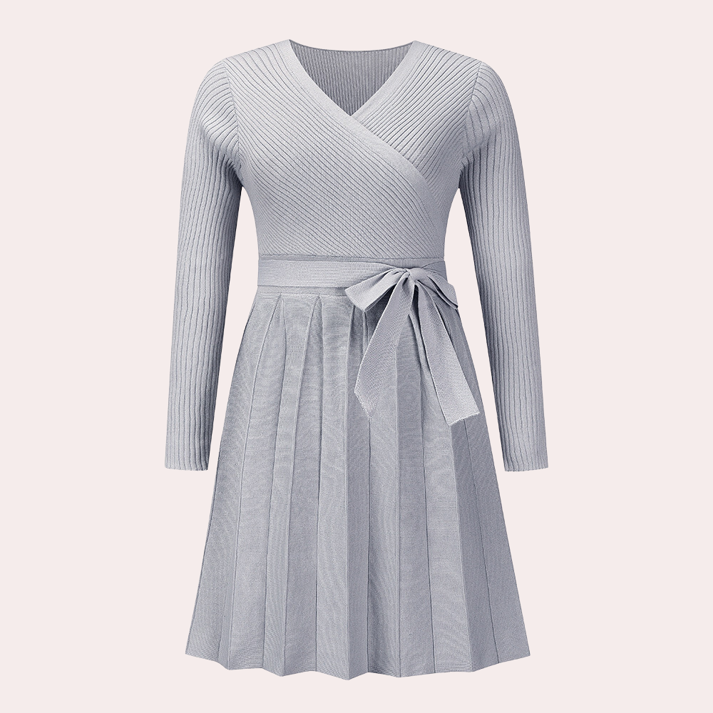 Dahlia - Robe midi stylée avec plissé moderne pour femmes