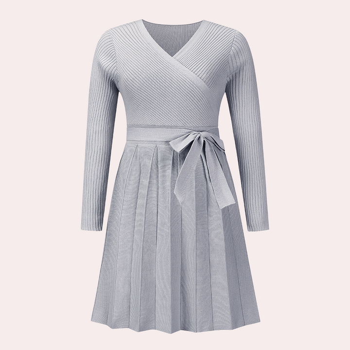 Dahlia - Robe midi stylée avec plissé moderne pour femmes