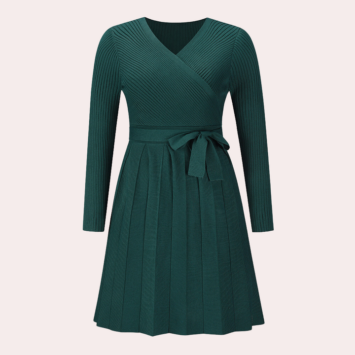 Dahlia - Robe midi stylée avec plissé moderne pour femmes