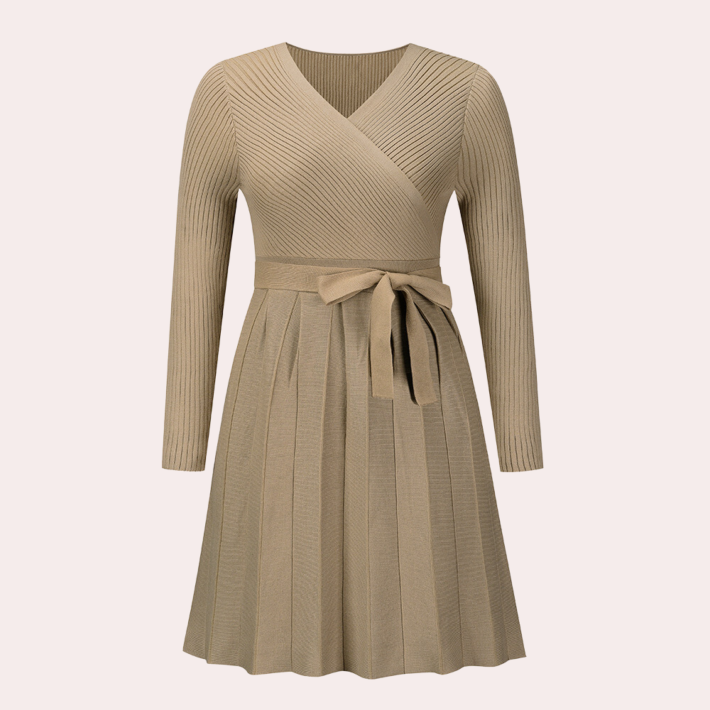 Dahlia - Robe midi stylée avec plissé moderne pour femmes