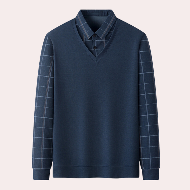 Bram - Pull en maille à carreaux stylé pour hommes séduisants