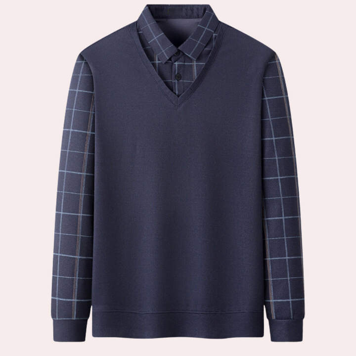 Bram - Pull en maille à carreaux stylé pour hommes séduisants