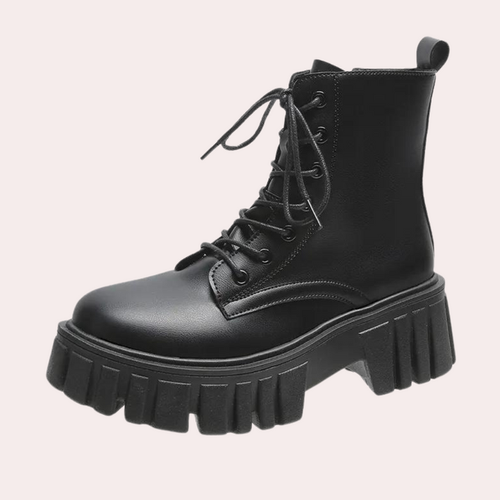 Venetia - Bottine élégante pour femme avec lacets raffinés et fermeture éclair pratique
