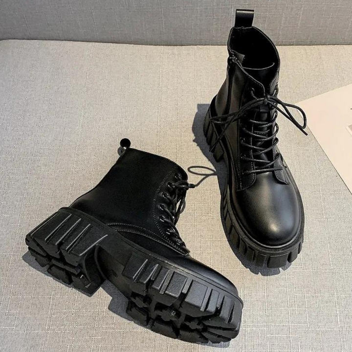 Venetia - Bottine élégante pour femme avec lacets raffinés et fermeture éclair pratique