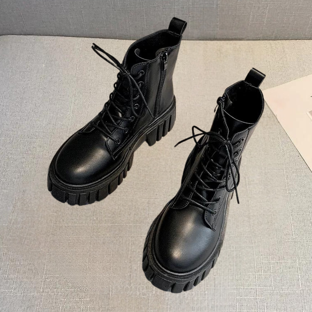 Venetia - Bottine élégante pour femme avec lacets raffinés et fermeture éclair pratique
