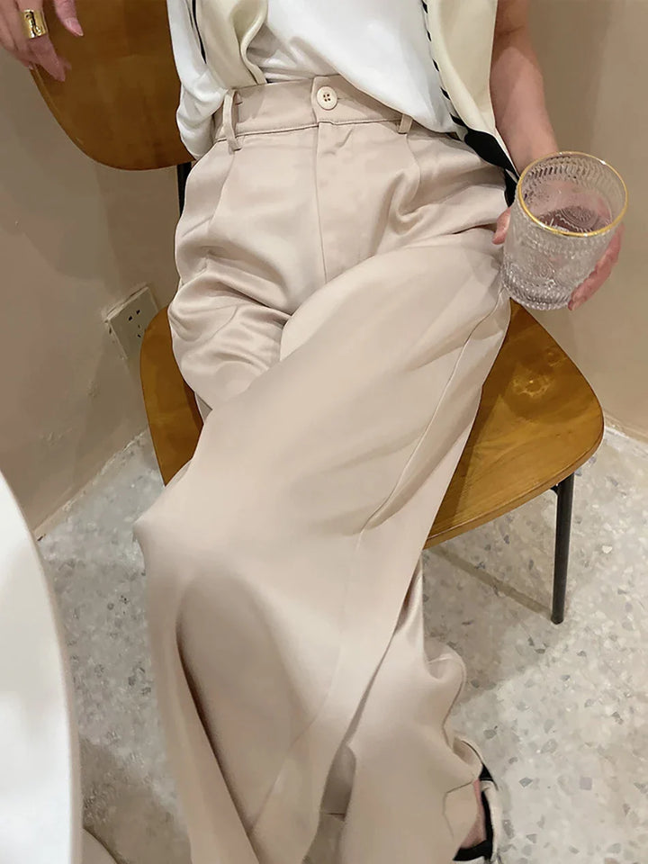Pantalons élégants pour femmes en satin de soie - Collection Selah