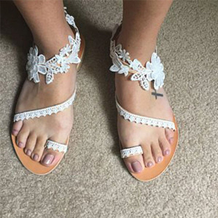 Francheska - Elegant Sandals with Beautiful Lace and Floral Motif for Women