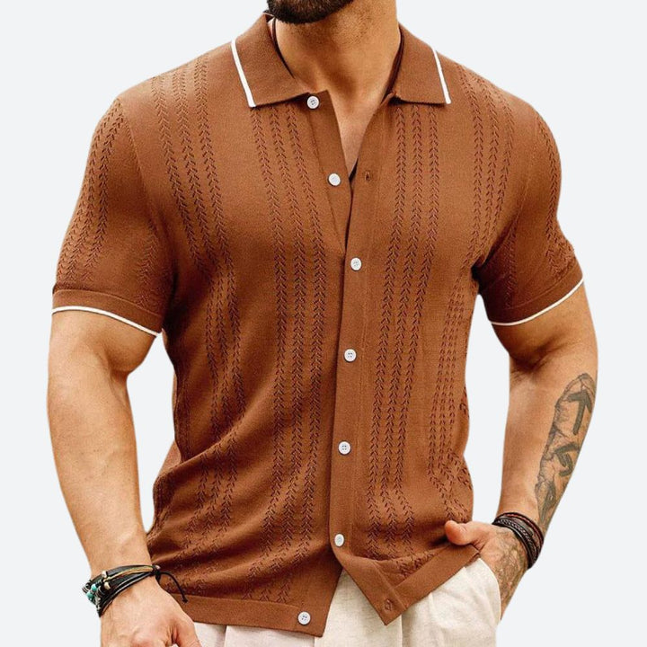 Chic men's knitted polo shirt - Jacob