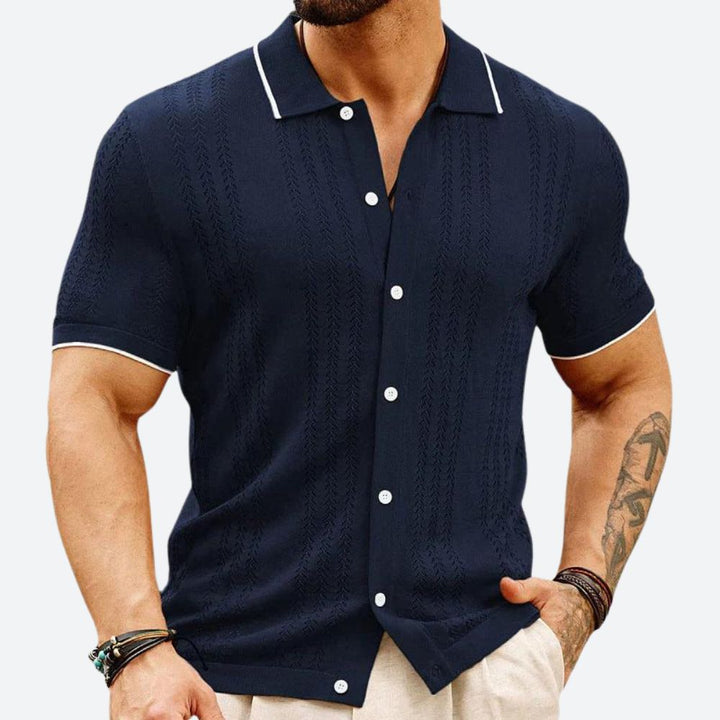 Chic men's knitted polo shirt - Jacob
