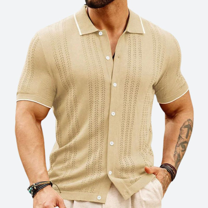 Chic men's knitted polo shirt - Jacob