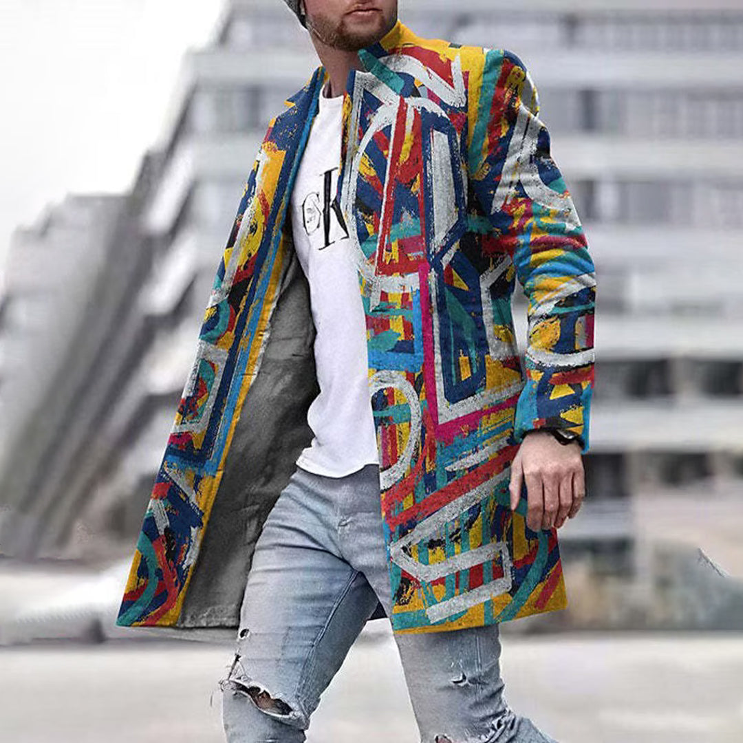 Stilvoller langer Mantel für Männer - JOHN