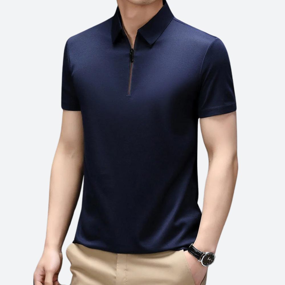 Stylish men's silk polo shirt - Justin
