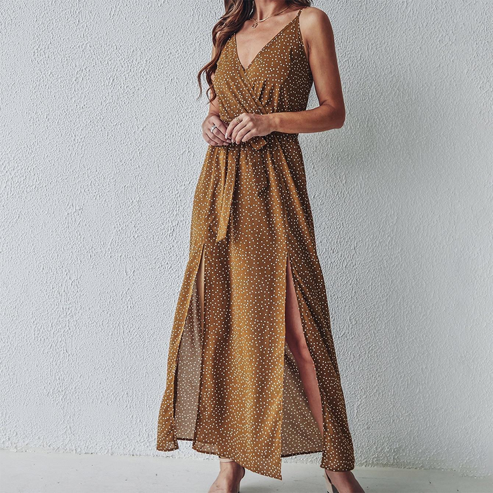 EIRINI - Robe maxi élégante avec fente séduisante