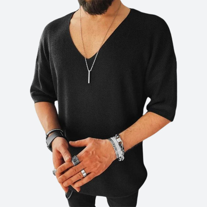 Chemise chic à col en V oversize - Larmy