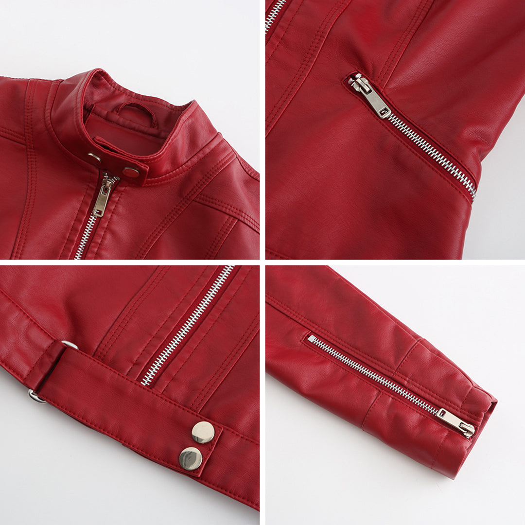 Short Women's Leather Jacket OXANA - Stylish and Timeless!