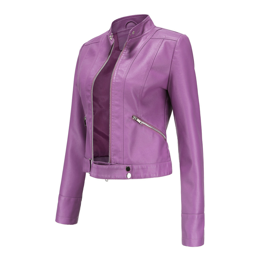 Short Women's Leather Jacket OXANA - Stylish and Timeless!