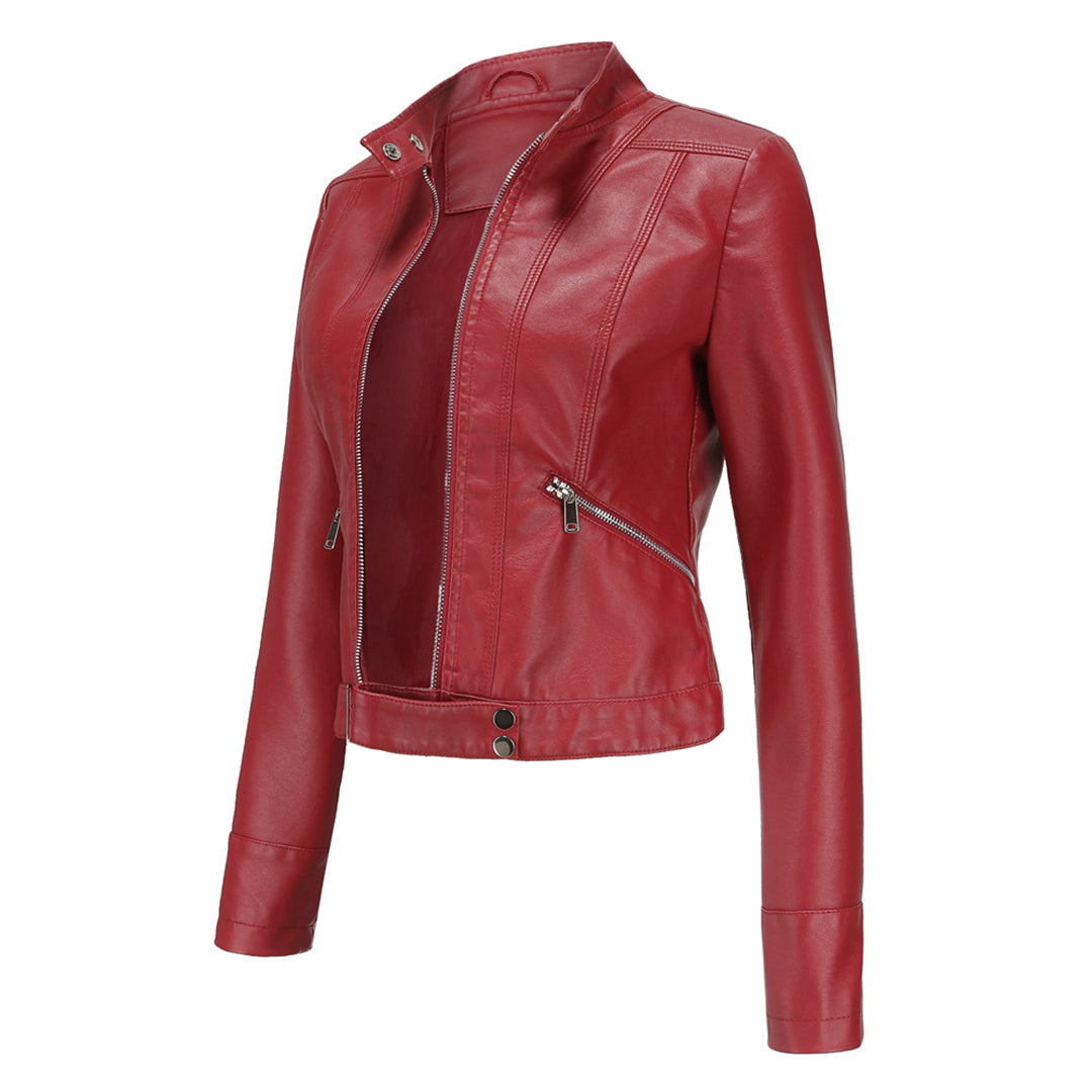 Short Women's Leather Jacket OXANA - Stylish and Timeless!