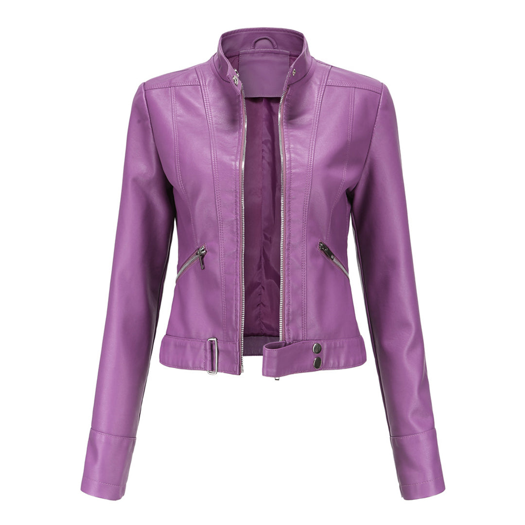 Short Women's Leather Jacket OXANA - Stylish and Timeless!