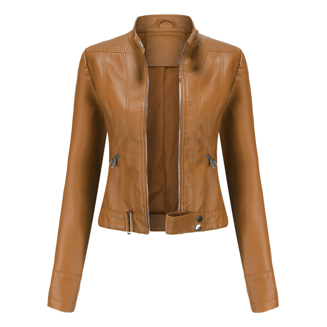 Short Women's Leather Jacket OXANA - Stylish and Timeless!