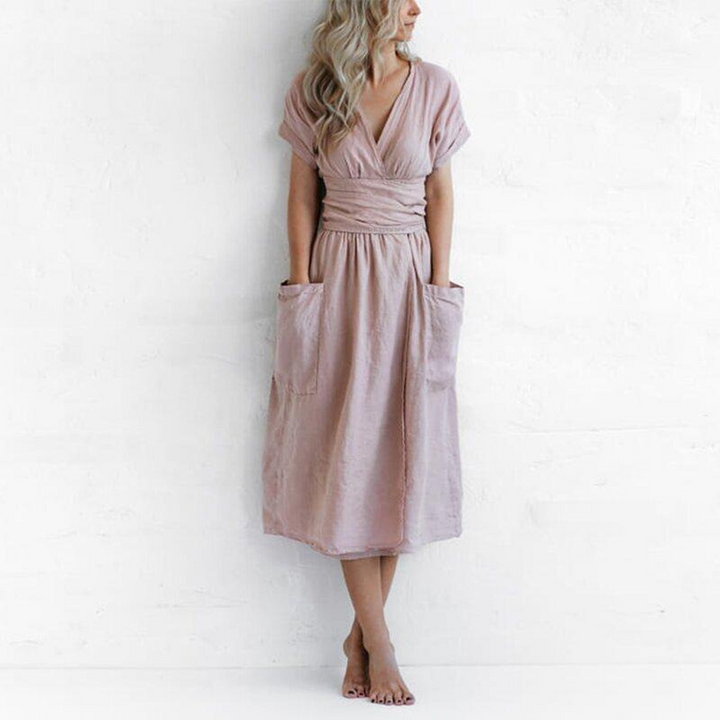 AVAH - Trendy casual dress with V-neck