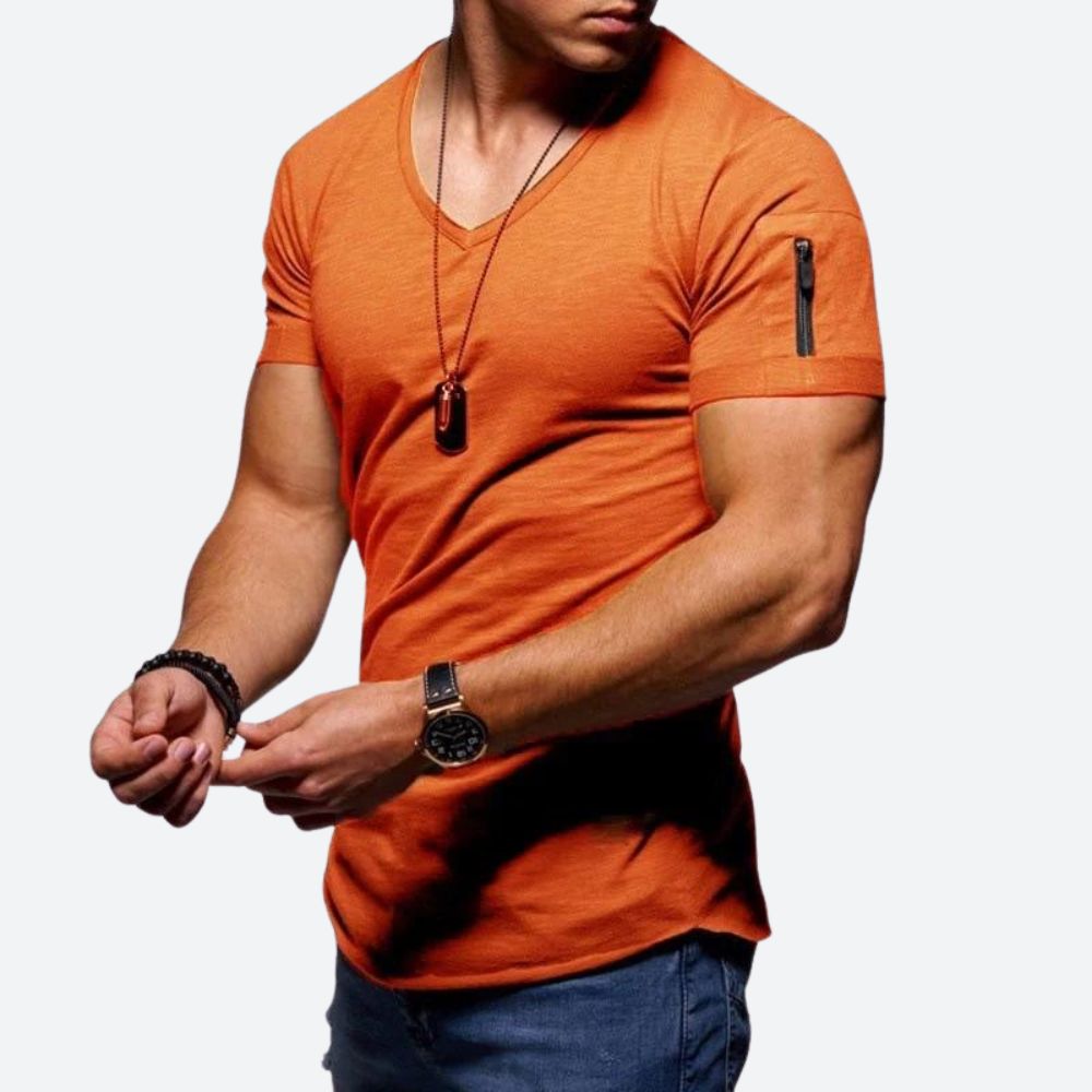 Stylisches V-Ausschnitt-Muskel-T-Shirt für Männer - Rick