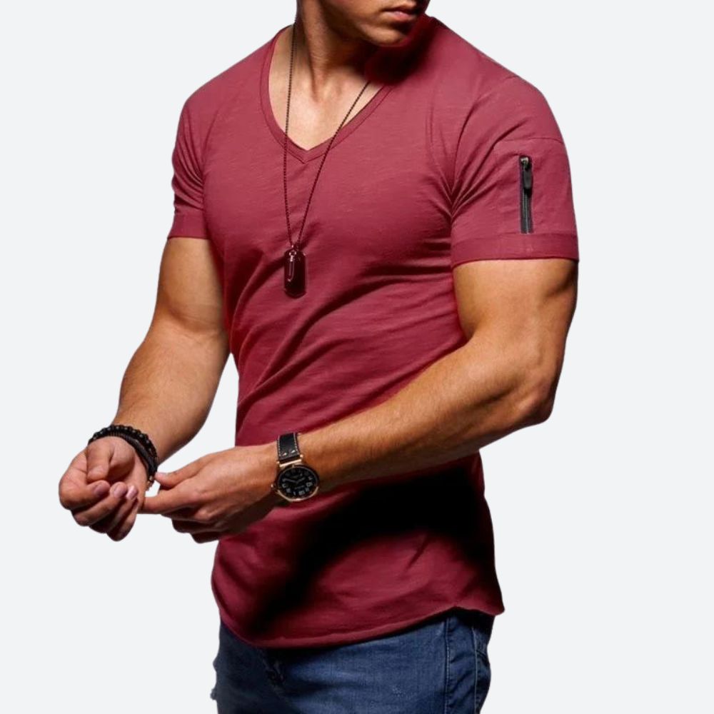 Stylisches V-Ausschnitt-Muskel-T-Shirt für Männer - Rick
