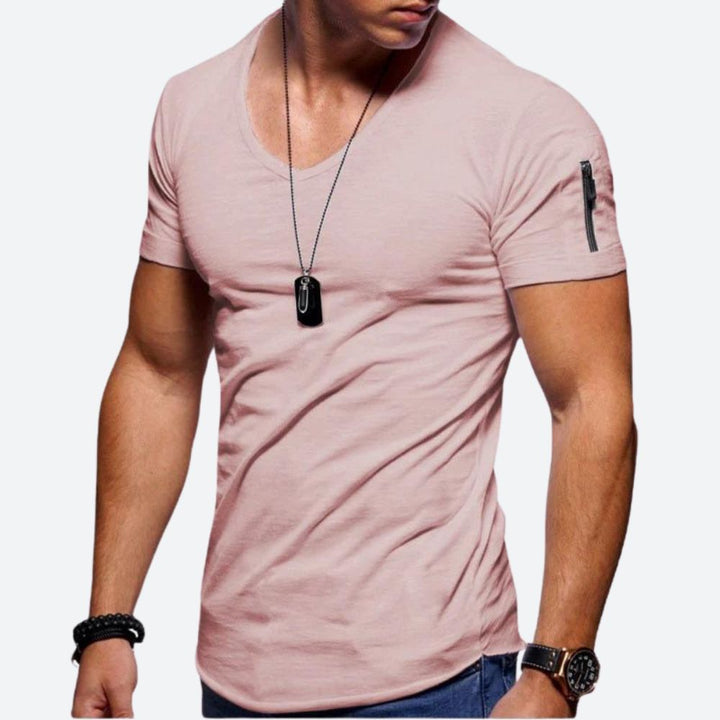 Stylisches V-Ausschnitt-Muskel-T-Shirt für Männer - Rick