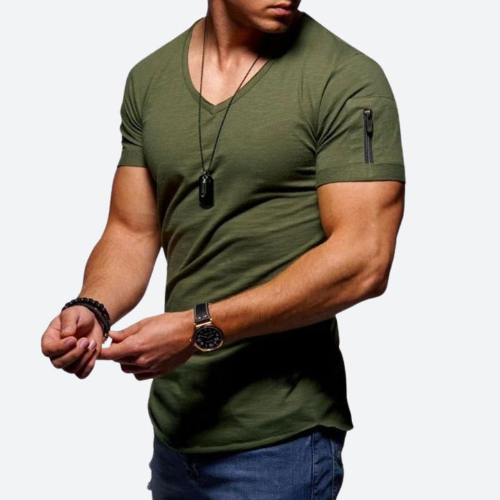 Stylisches V-Ausschnitt-Muskel-T-Shirt für Männer - Rick