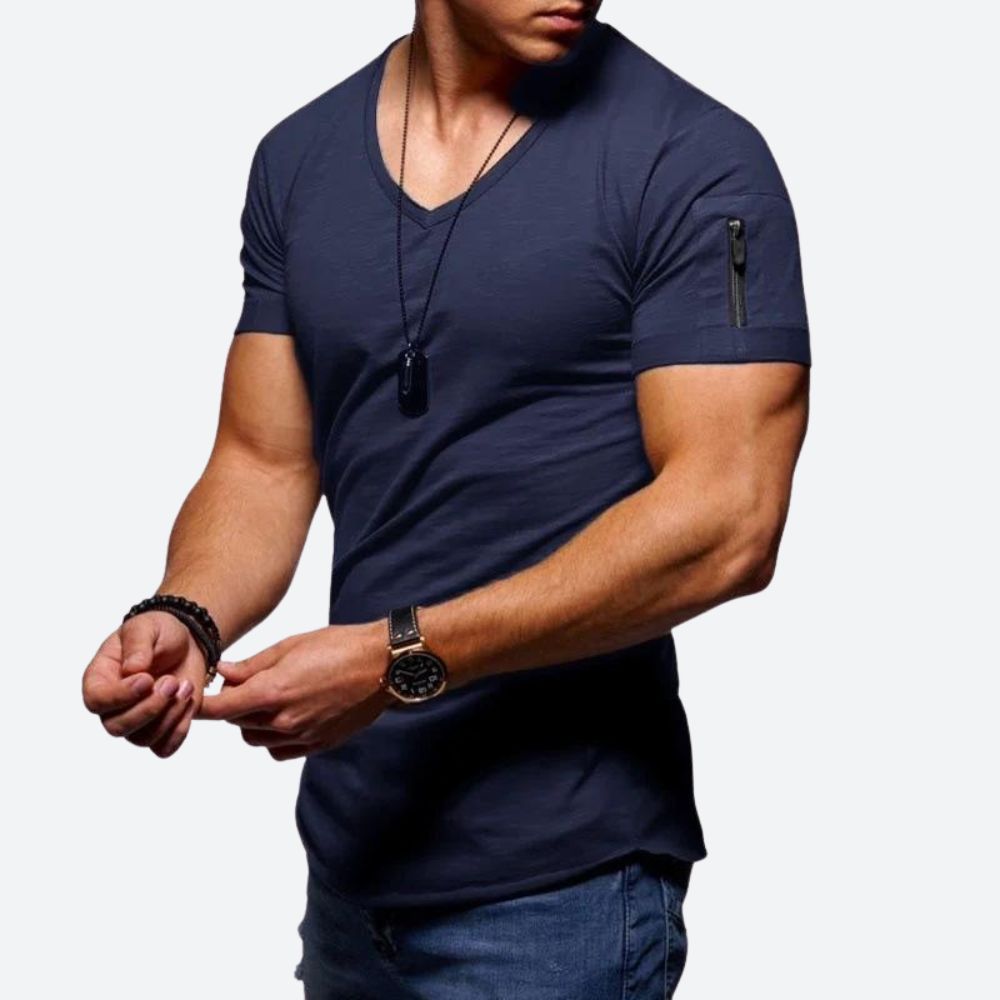 Stylisches V-Ausschnitt-Muskel-T-Shirt für Männer - Rick