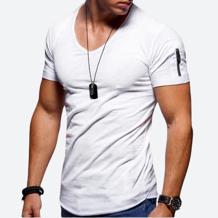 Stylisches V-Ausschnitt-Muskel-T-Shirt für Männer - Rick