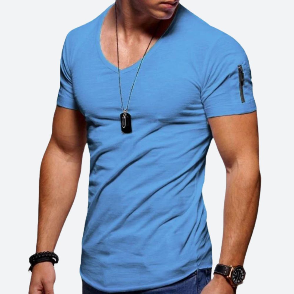 Stylisches V-Ausschnitt-Muskel-T-Shirt für Männer - Rick