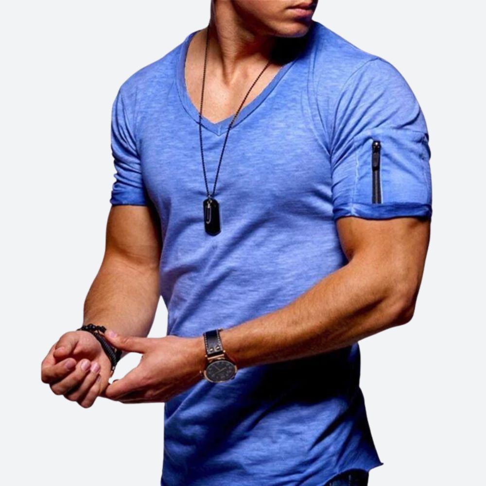 Stylisches V-Ausschnitt-Muskel-T-Shirt für Männer - Rick