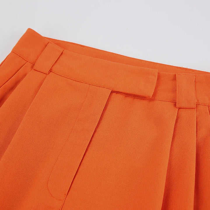 Evelien | Pantalon en lin orange stylé pour femmes, look estival parfait