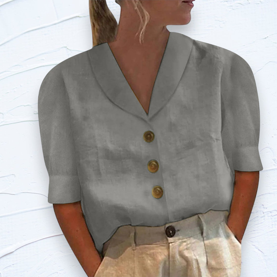 Arabella - Elegantes T-Shirt aus Baumwolle und Leinen für Frauen