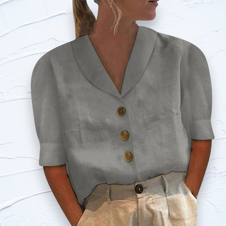 Arabella - Elegantes T-Shirt aus Baumwolle und Leinen für Frauen
