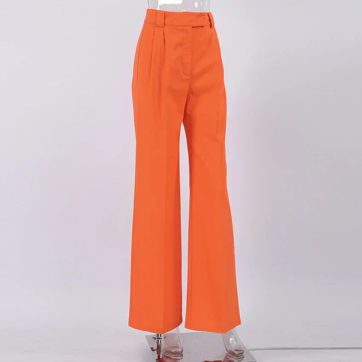 Evelien | Pantalon en lin orange stylé pour femmes, look estival parfait