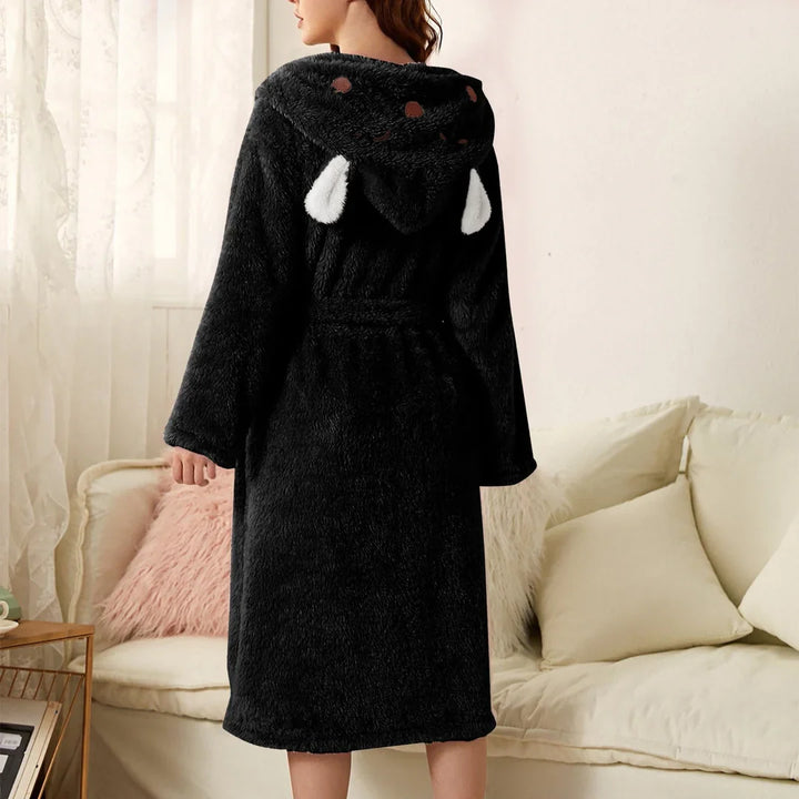 Brinley - Stylish Hooded Bathrobe in Thick Flannel for Women for a Cozy Autumn!